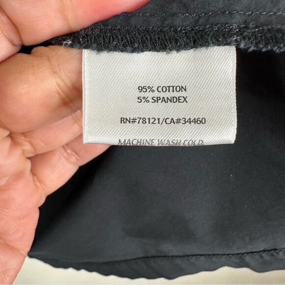 Eileen Fisher Shirt Women’s Large Black Button Front Cotton Minimalist Top - Picture 4 of 7